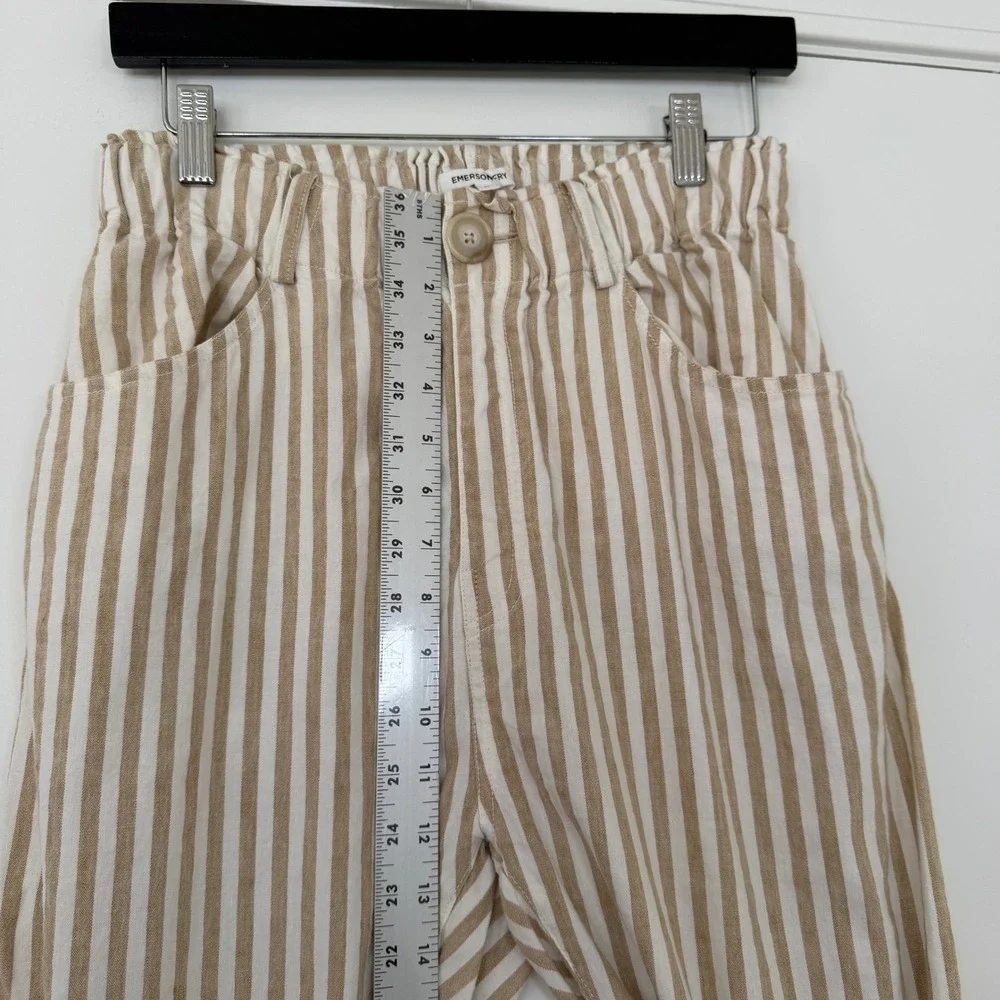 Emerson Fry Johnny Sailor Pant White Sand Stripe Cropped Length Medium